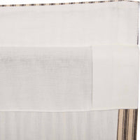 Thumbnail for Sawyer Mill Charcoal Ticking Stripe Prairie Short Panel Curtain Set of 2 63x36x18 VHC Brands