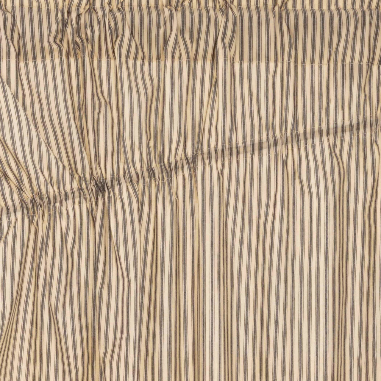 Sawyer Mill Charcoal Ticking Stripe Prairie Short Panel Curtain Set of 2 63x36x18 VHC Brands - The Fox Decor
