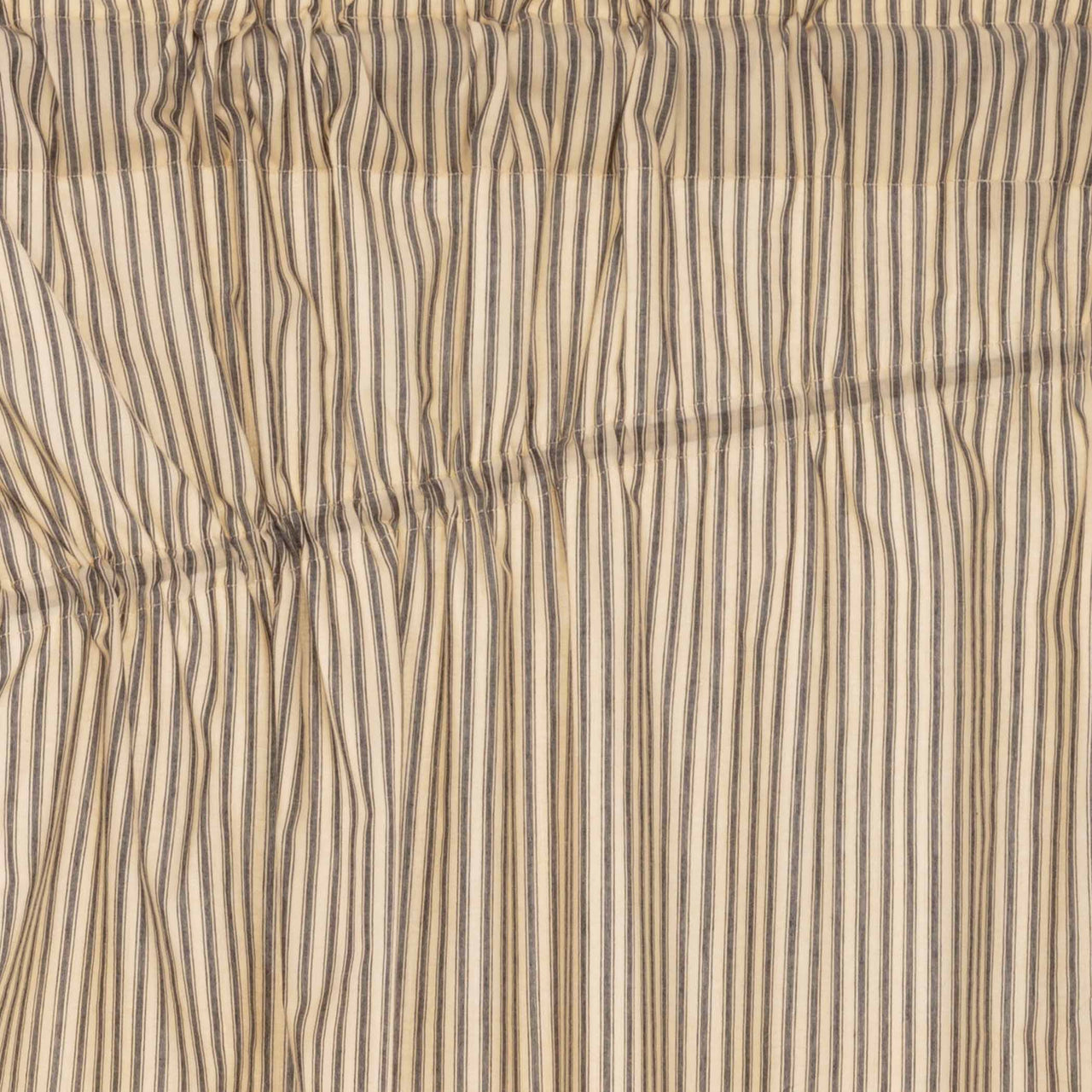 Sawyer Mill Charcoal Ticking Stripe Prairie Short Panel Curtain Set of 2 63x36x18 VHC Brands