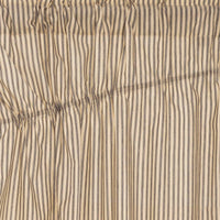 Thumbnail for Sawyer Mill Charcoal Ticking Stripe Prairie Short Panel Curtain Set of 2 63x36x18 VHC Brands