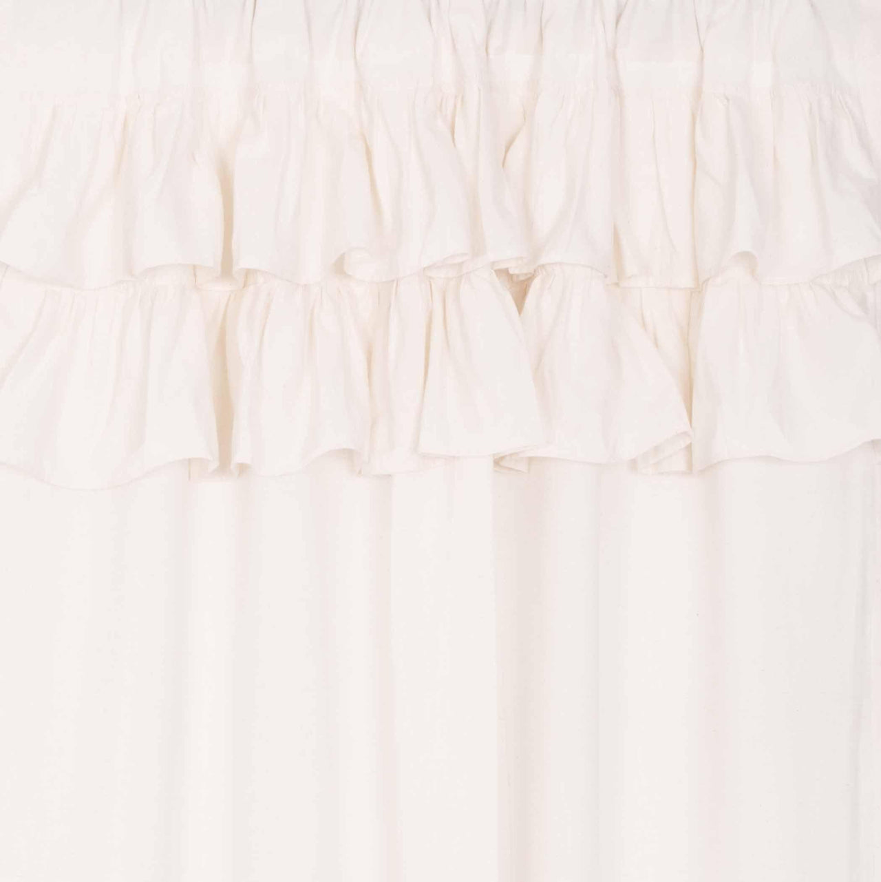 Simple Life Flax Antique White Ruffled Short Panel Curtain Set of 2 63x36 VHC Brands - The Fox Decor