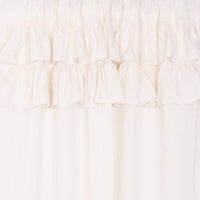 Thumbnail for Simple Life Flax Antique White Ruffled Short Panel Curtain Set of 2 63x36 VHC Brands