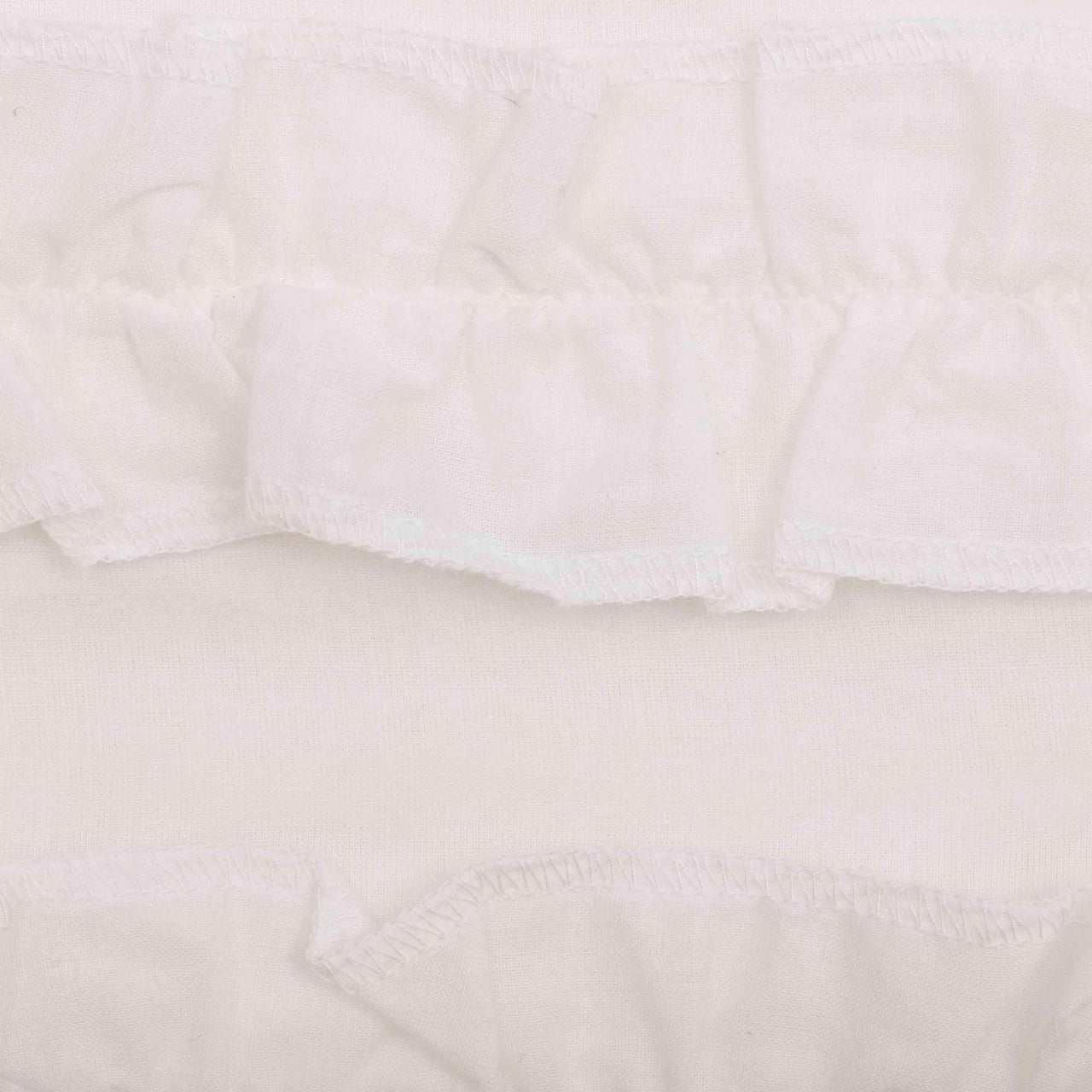 White Ruffled Sheer Petticoat Prairie Short Panel Curtain Set 63x36x18 VHC Brands - The Fox Decor
