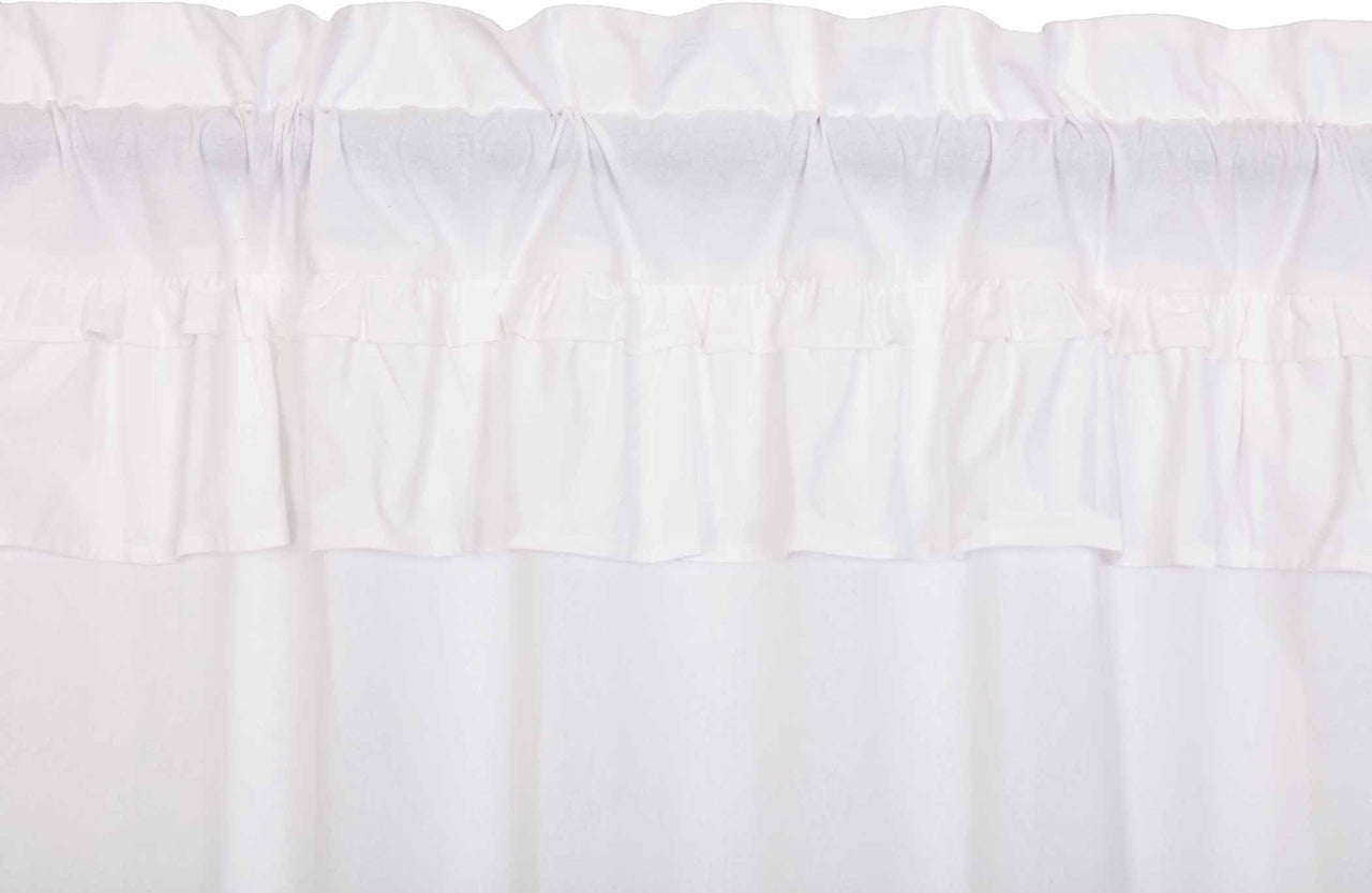 Muslin Ruffled Bleached White Tier Curtain Set of 2 L36xW36 VHC Brands