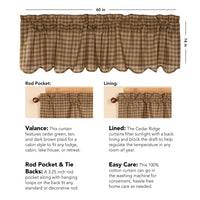 Thumbnail for Cedar Ridge Valance Curtain Scalloped 16x60 VHC Brands
