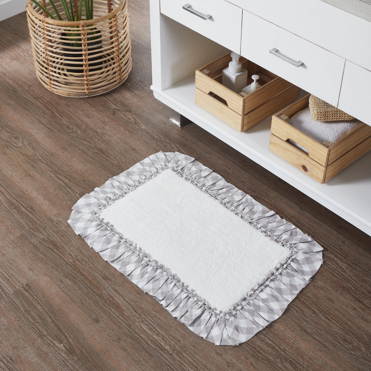 Annie Buffalo Grey Check Bathmat 20" x 30" VHC Brands - The Fox Decor