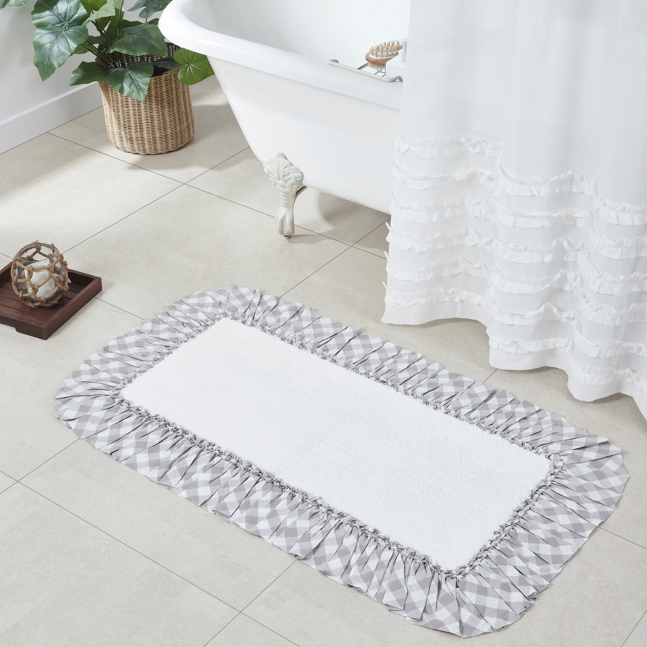 Annie Buffalo Grey Check Bathmat 27" x 48" VHC Brands