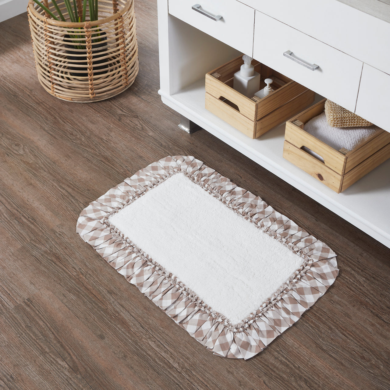 Annie Buffalo Portabella Check Bathmat 20" x 30" VHC Brands - The Fox Decor