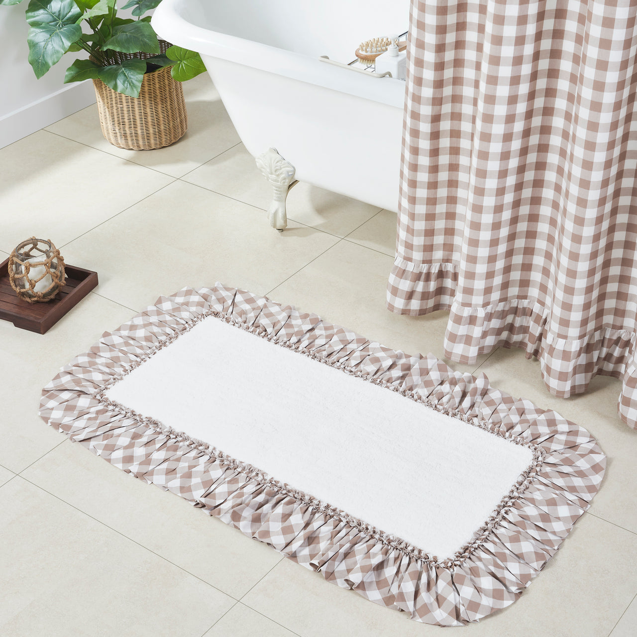 Annie Buffalo Portabella Check Bathmat 27" x 48" VHC Brands