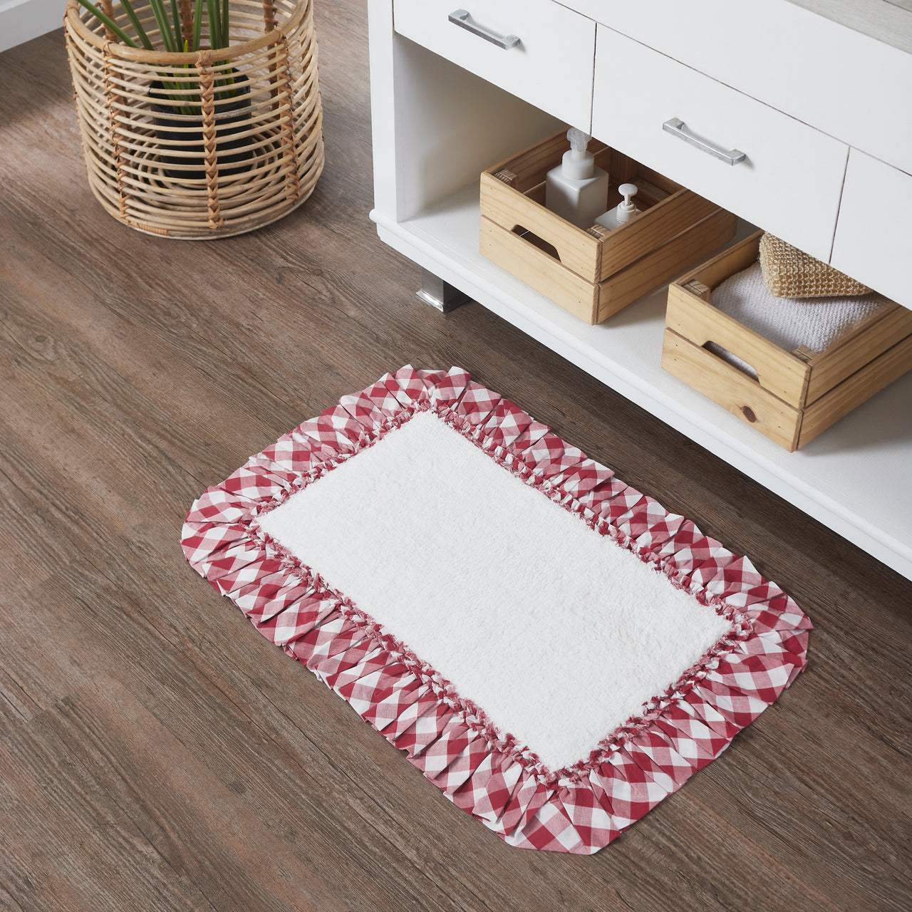 Annie Buffalo Red Check Bathmat 20" x 30" VHC Brands