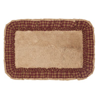 Thumbnail for Burlap Natural w/ Burgundy Check Bathmat 20