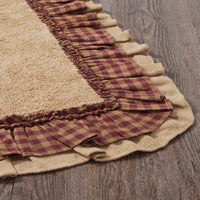 Thumbnail for Burlap Natural w/ Burgundy Check Bathmat 20