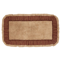 Thumbnail for Burlap Natural w/ Burgundy Check Bathmat 27