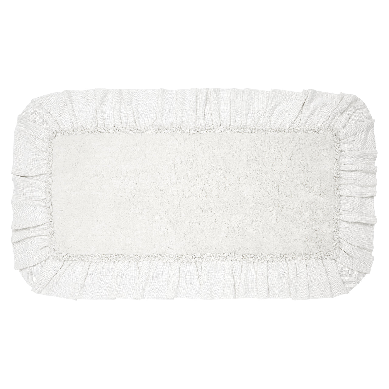 Burlap Antique White Bathmat 27" x 48" VHC Brands - The Fox Decor