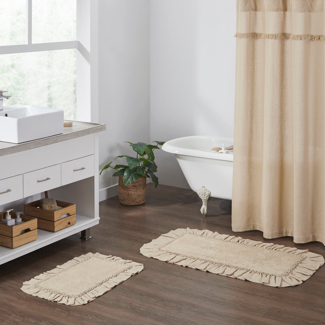 Burlap Vintage Bathmat 20" x 30" VHC Brands - The Fox Decor