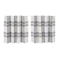 Thumbnail for Black Plaid Tier Curtain Set of 2 L24xW36 VHC Brands