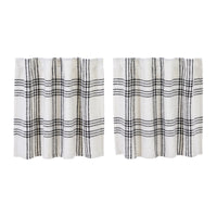 Thumbnail for Black Plaid Tier Curtain Set of 2 L24xW36 VHC Brands