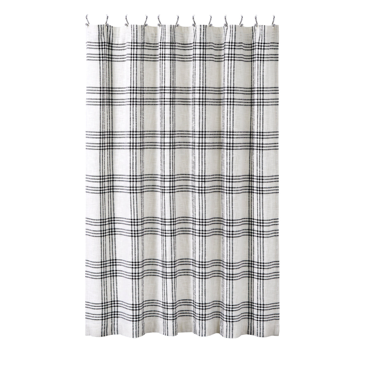 Black Plaid Shower Curtain 72x72 VHC Brands