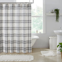 Thumbnail for Black Plaid Shower Curtain 72x72 VHC Brands