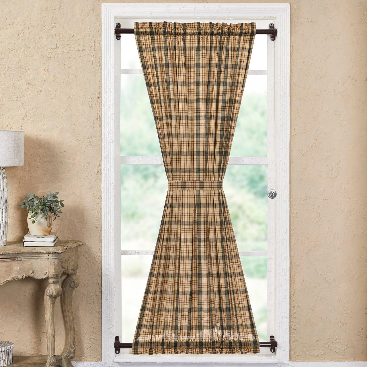 Cider Mill Plaid Door Panel Curtain 72x40 VHC Brands - The Fox Decor
