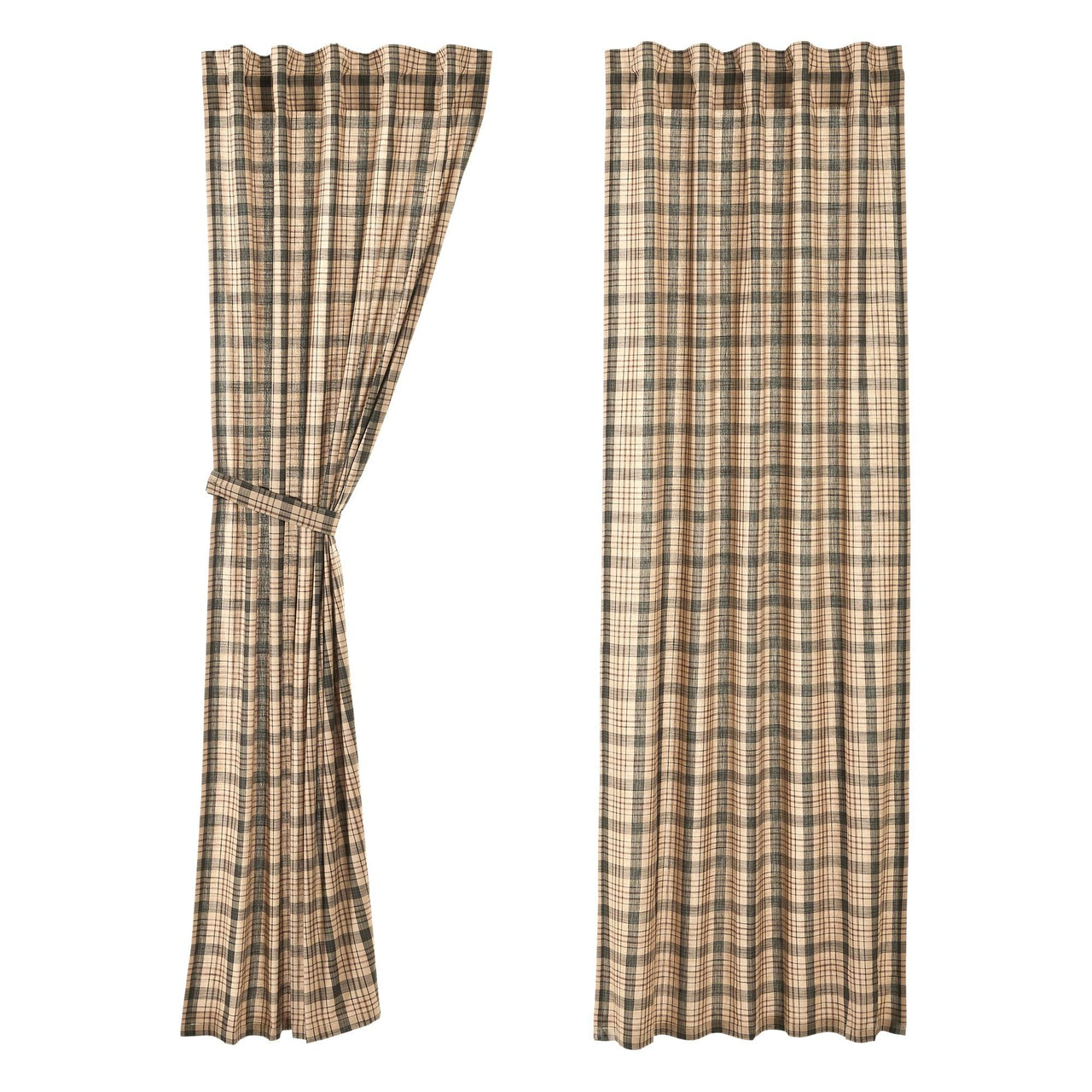 Cider Mill Plaid Panel Curtain Set of 2 84x40 VHC Brands