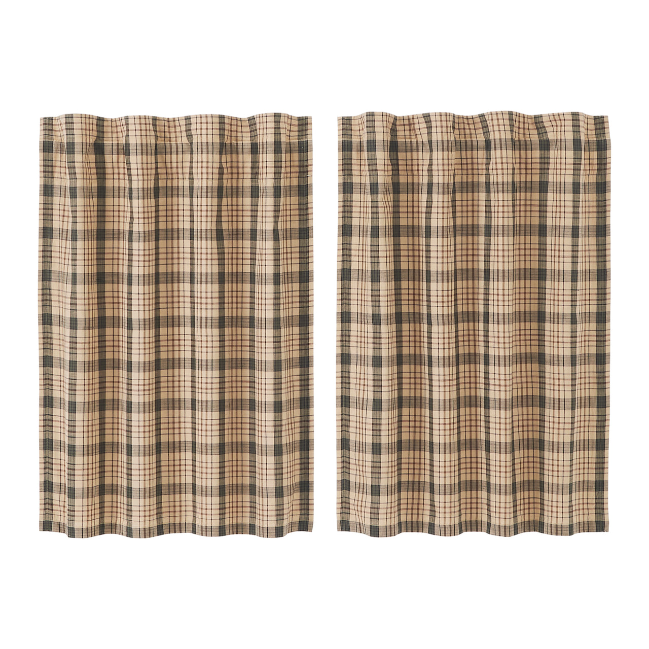Cider Mill Plaid Tier Curtain Set of 2 L36xW36 VHC Brands