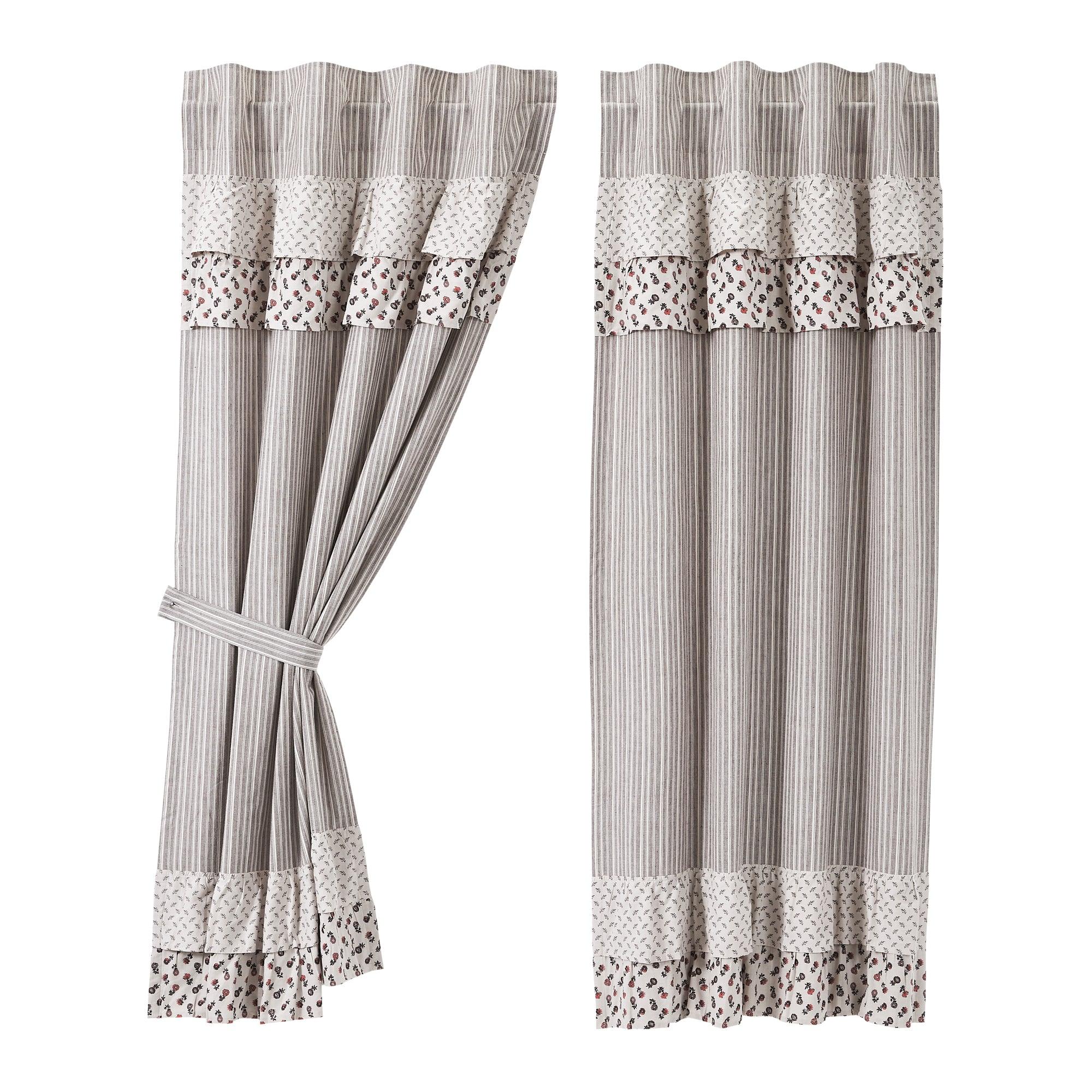 Florette Ruffled Short Panel Curtain Set of 2 63x36 VHC Brands - The Fox Decor