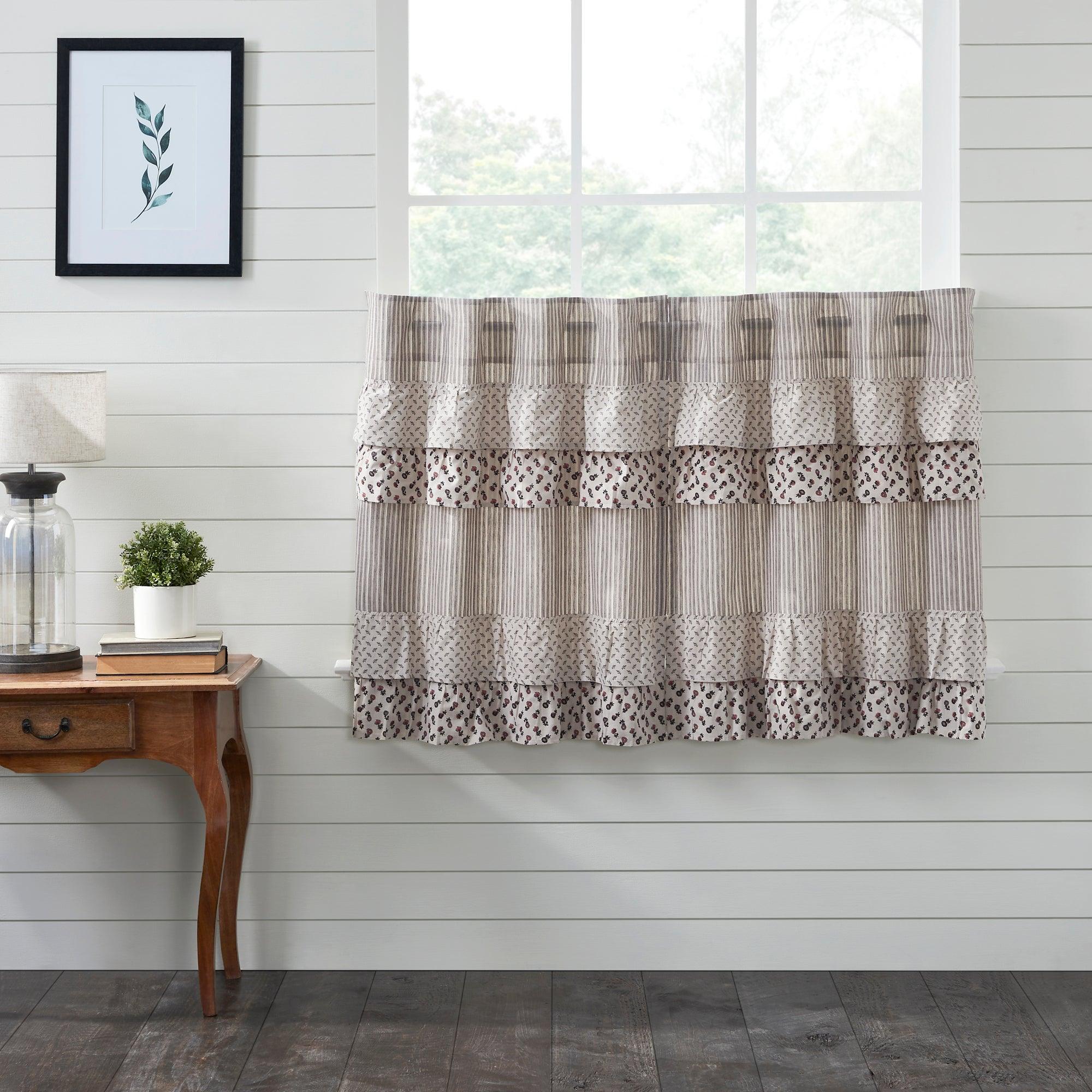 Florette Ruffled Tier Curtain Set of 2 L36xW36 VHC Brands - The Fox Decor