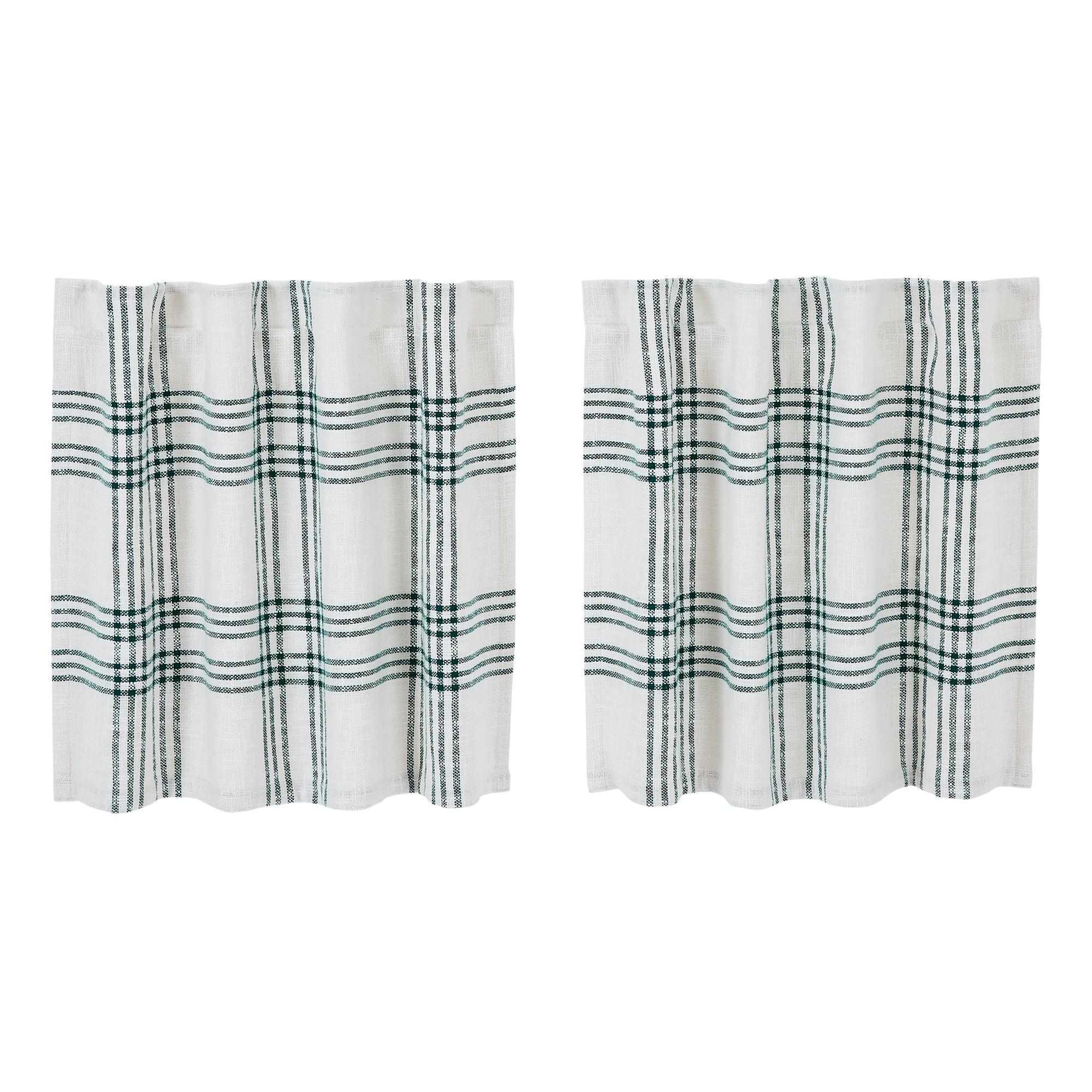 Pine Grove Plaid Tier Curtain Set of 2 L24xW36 VHC Brands - The Fox Decor