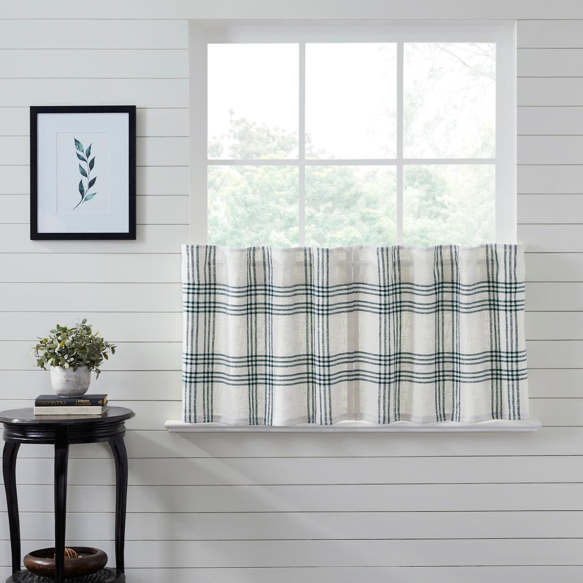 Pine Grove Plaid Tier Curtain Set of 2 L24xW36 VHC Brands - The Fox Decor