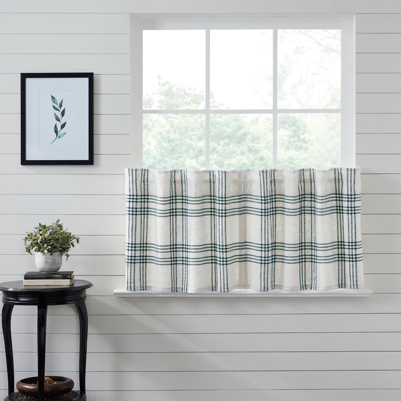 Pine Grove Plaid Tier Curtain Set of 2 L24xW36 VHC Brands