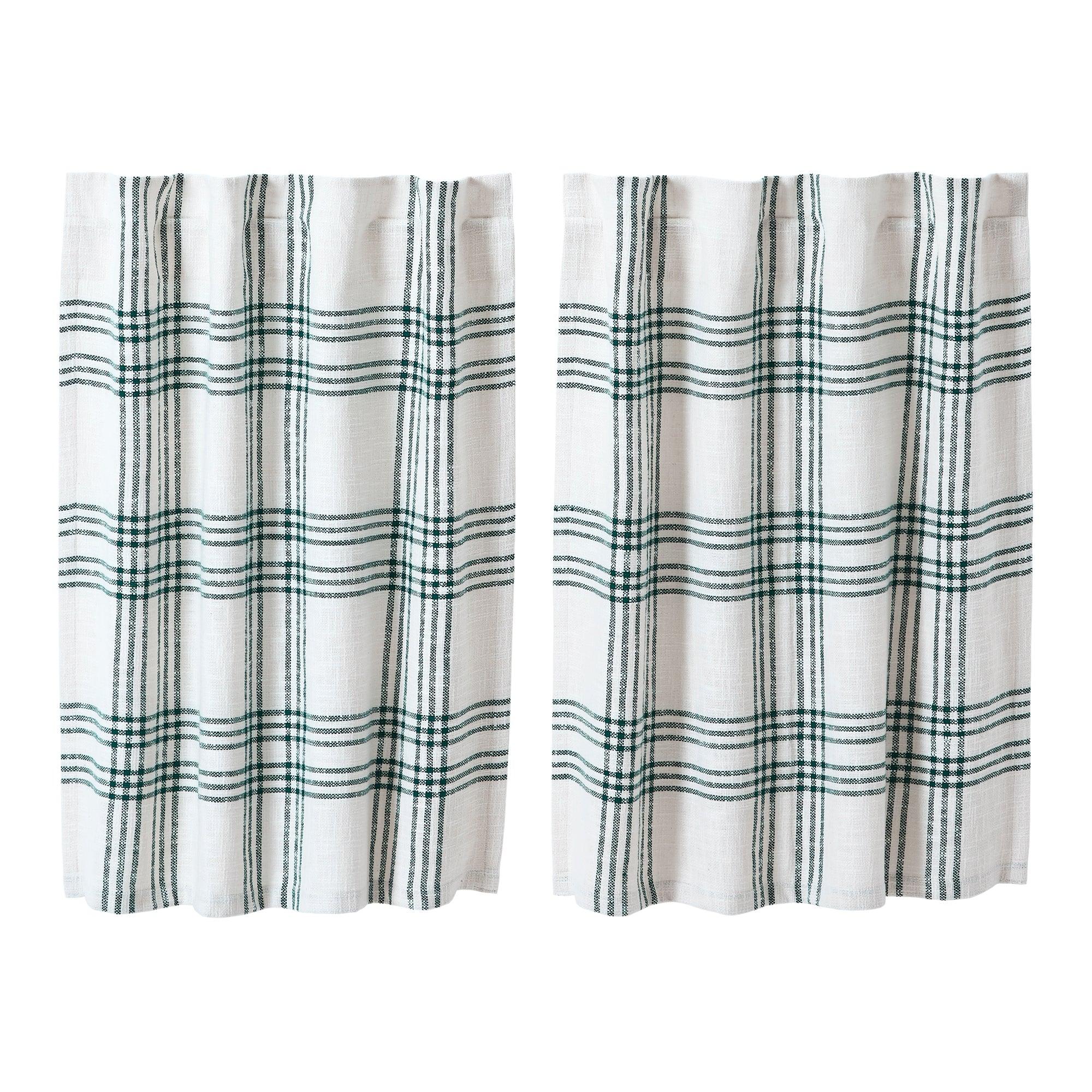 Pine Grove Plaid Tier Curtain Set of 2 L36xW36 VHC Brands - The Fox Decor