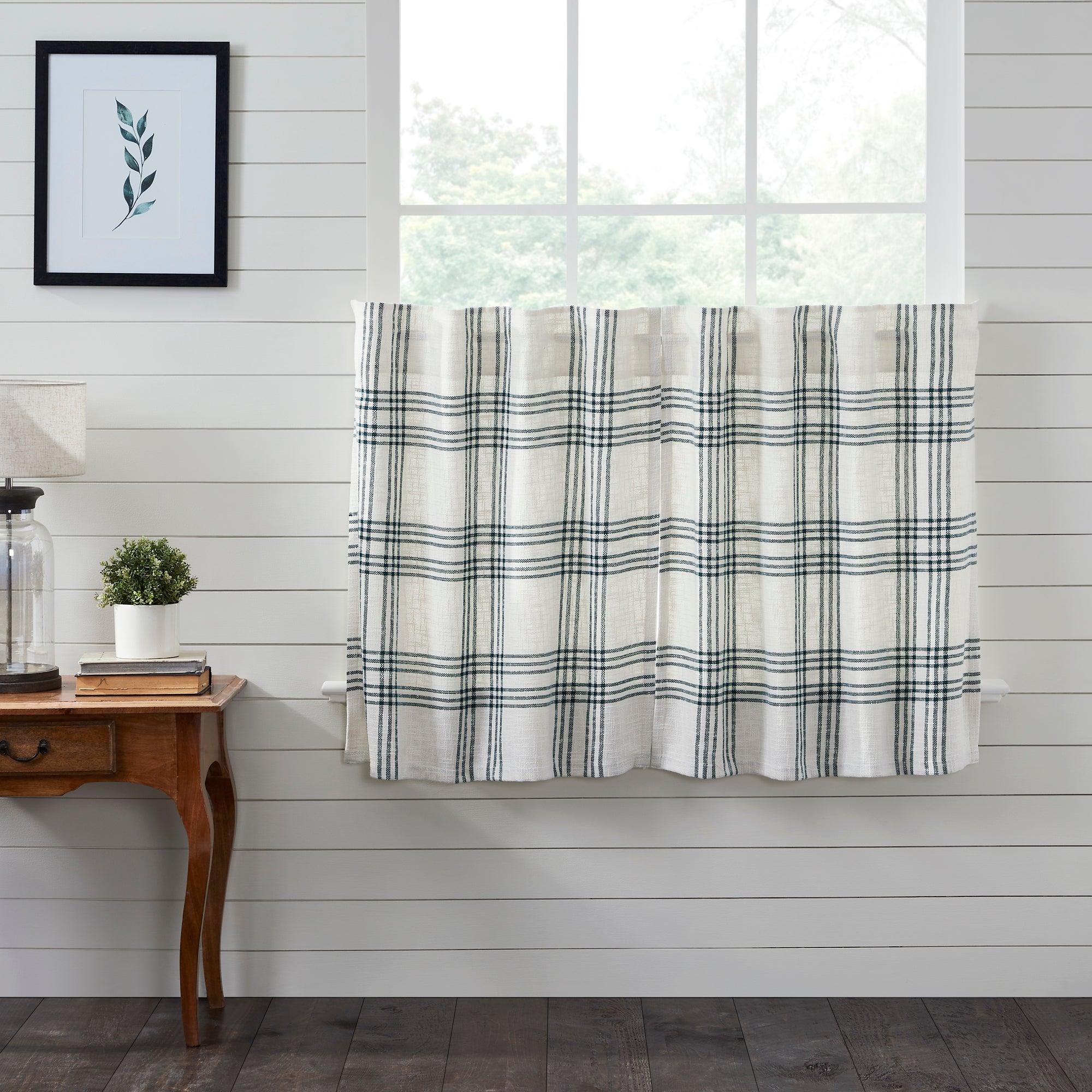 Pine Grove Plaid Tier Curtain Set of 2 L36xW36 VHC Brands - The Fox Decor