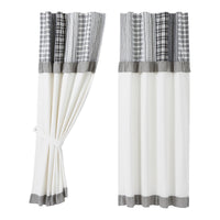 Thumbnail for Sawyer Mill Black Short Panel with Attached Patchwork Valance Set of 2 63x36 VHC Brands - The Fox Decor