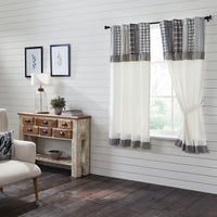 Thumbnail for Sawyer Mill Black Short Panel with Attached Patchwork Valance Set of 2 63x36 VHC Brands