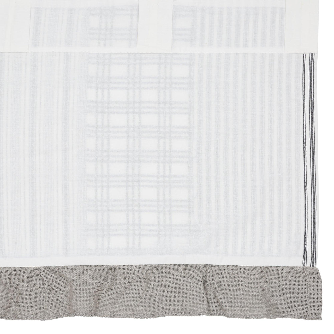 Sawyer Mill Black Patchwork Valance Curtain 19x72 VHC Brands - The Fox Decor