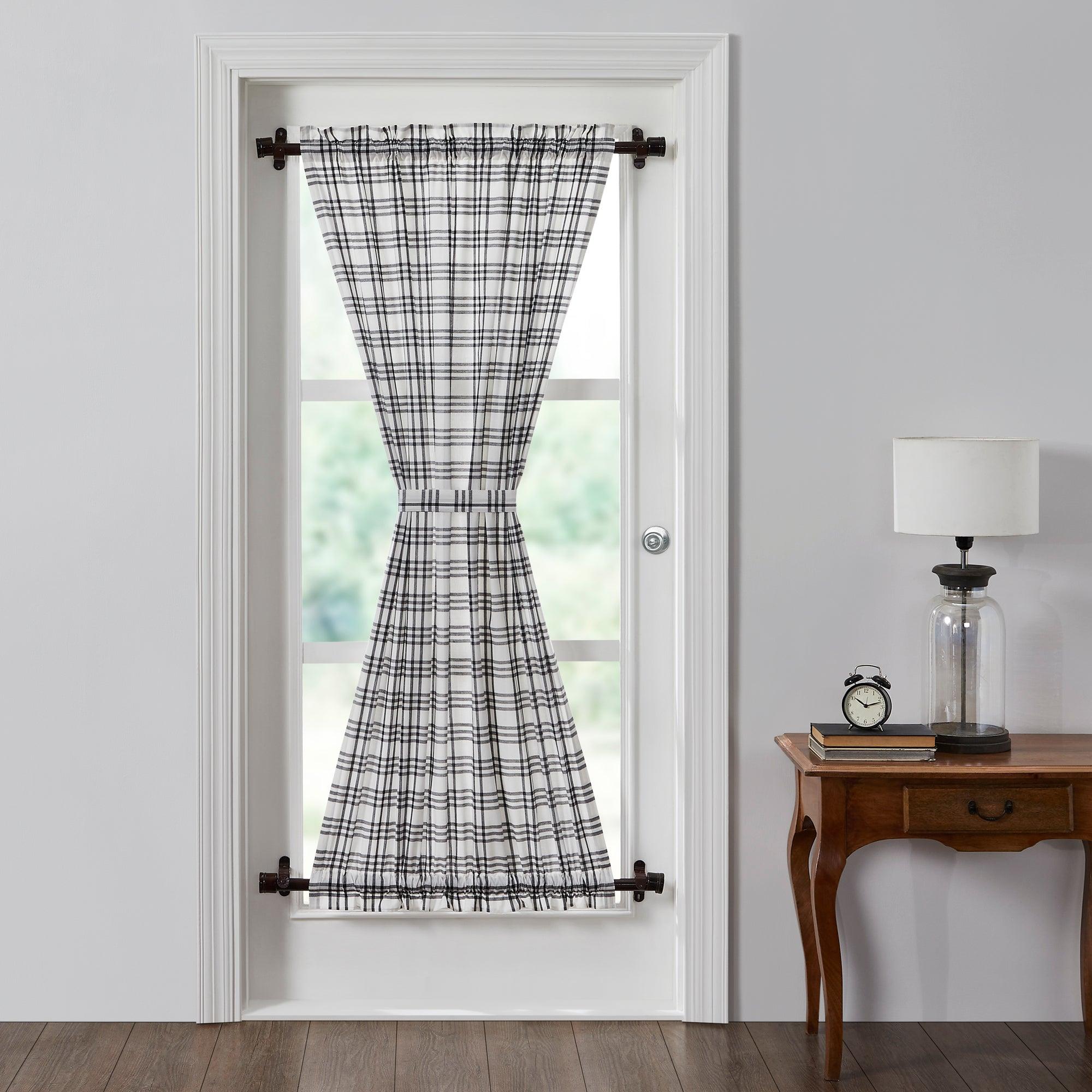 Sawyer Mill Black Plaid Door Panel 72x40 VHC Brands - The Fox Decor