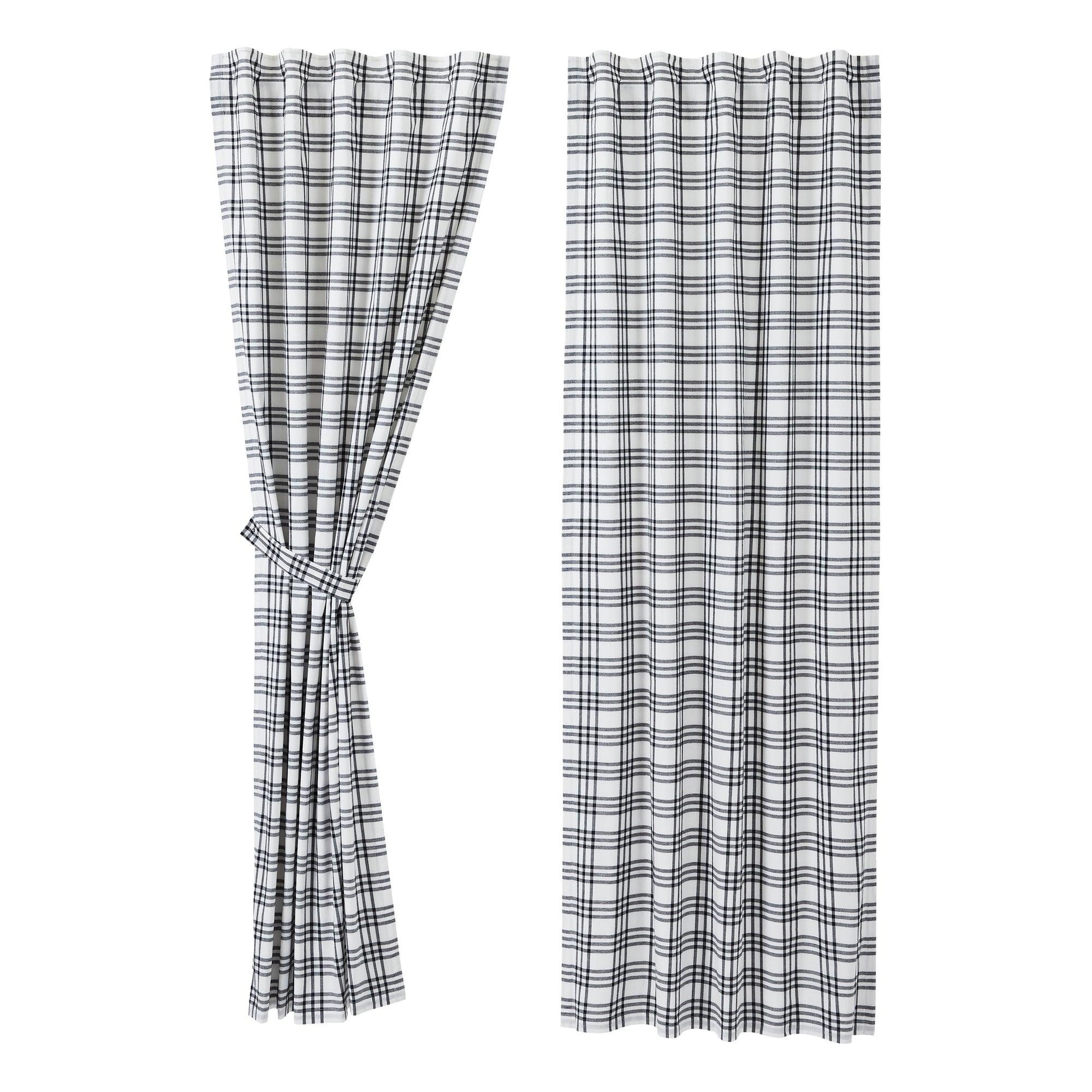 Sawyer Mill Black Plaid Panel Curtain Set of 2 84x40 VHC Brands - The Fox Decor