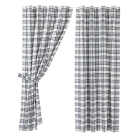 Thumbnail for Sawyer Mill Black Plaid Short Panel Curtain Set of 2 63x36 VHC Brands - The Fox Decor