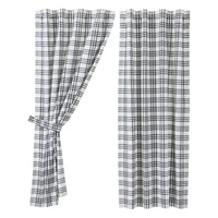 Thumbnail for Sawyer Mill Black Plaid Short Panel Curtain Set of 2 63x36 VHC Brands