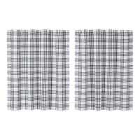 Thumbnail for Sawyer Mill Black Plaid Tier Curtain Set of 2 L36xW36 VHC Brands