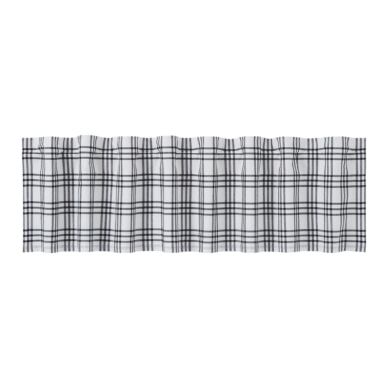 Sawyer Mill Black Plaid Valance Curtain 16x72 VHC Brands