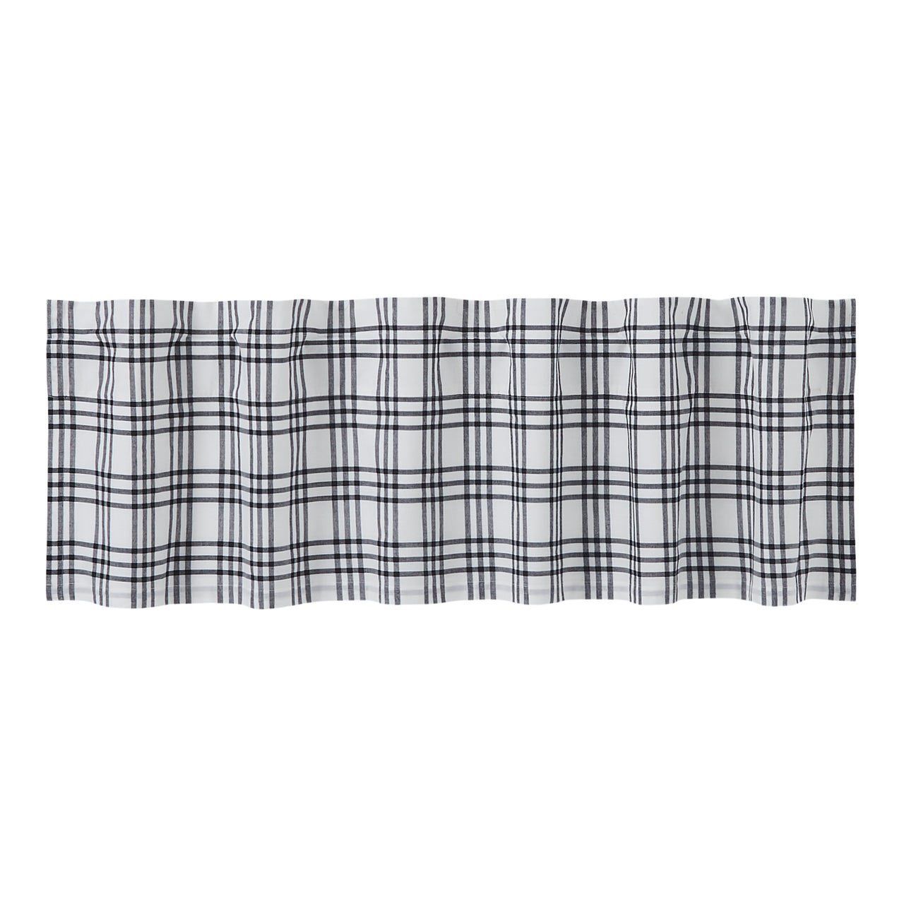 Sawyer Mill Black Plaid Valance Curtain 16x60 VHC Brands
