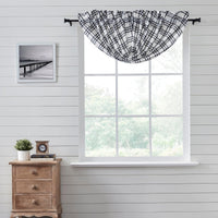 Sawyer Mill Black Plaid Balloon Valance Curtain 15x60 VHC Brands - The Fox Decor