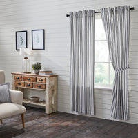 Thumbnail for Sawyer Mill Black Ticking Stripe Panel Curtain Set of 2 84x40 VHC Brands
