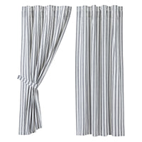 Thumbnail for Sawyer Mill Black Ticking Stripe Short Curtain Panel Set of 2 63x36 VHC Brands