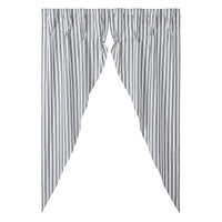 Sawyer Mill Black Ticking Stripe Prairie Long Panel Set of 2 84x36x18 VHC Brands - The Fox Decor