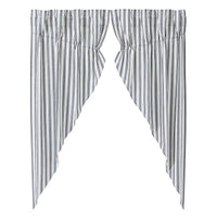 Thumbnail for Sawyer Mill Black Ticking Stripe Prairie Short Panel Set of 2 63x36x18 VHC Brands - The Fox Decor
