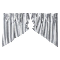 Thumbnail for Sawyer Mill Black Ticking Stripe Prairie Swag Set of 2 36x36x18 VHC Brands - The Fox Decor
