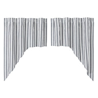 Thumbnail for Sawyer Mill Black Ticking Stripe Swag Set of 2 36x36x16 VHC Brands - The Fox Decor